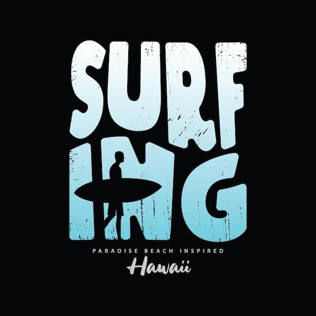 Surfing hawaii illustration typography. perfect for t shirt design