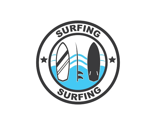 Surfing icon logo vector illustration