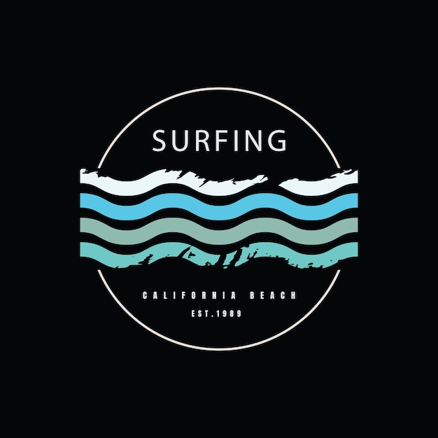 Surfing illustration typography perfect for t shirt design