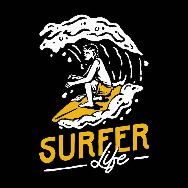 Vettore illustrazione di surf