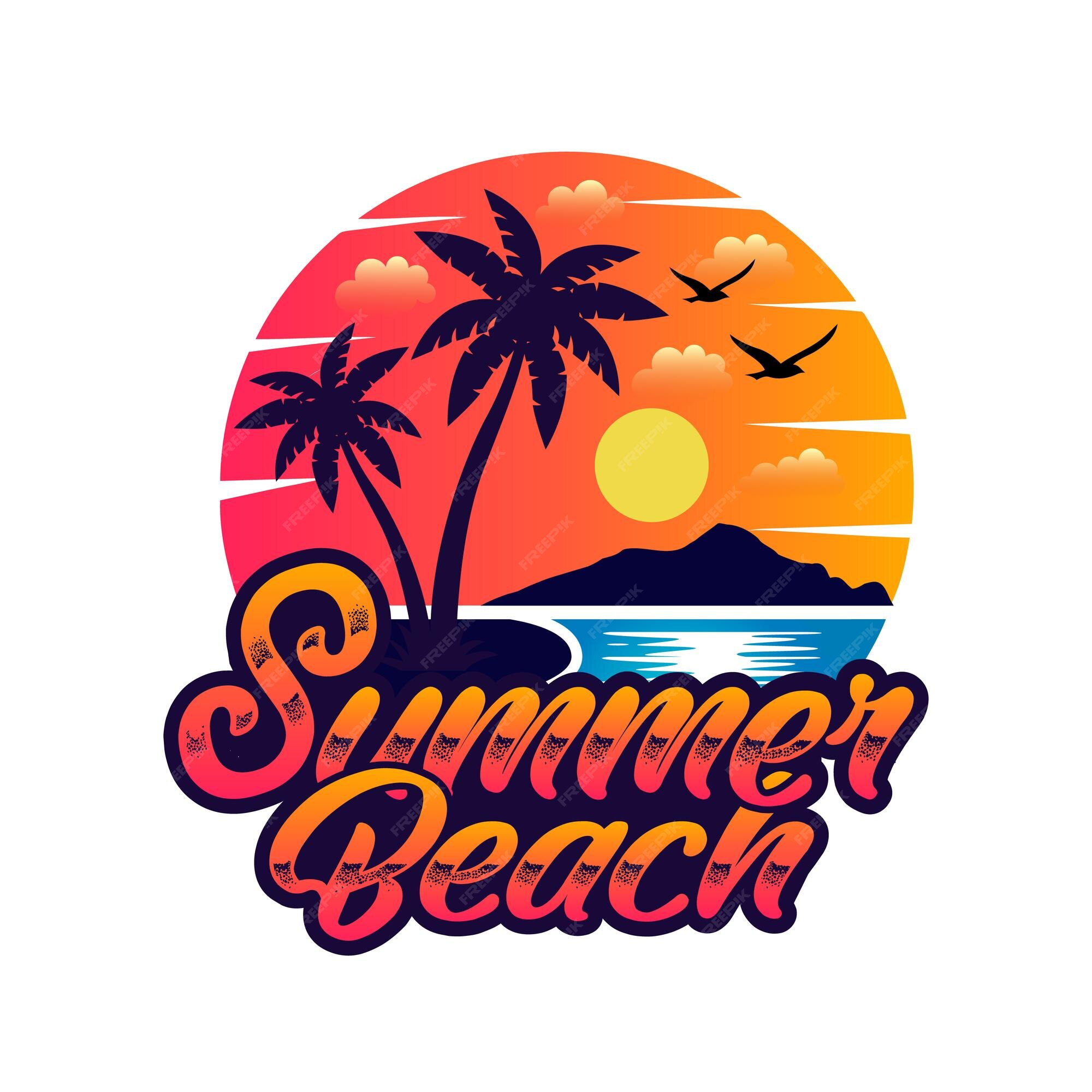 Premium Vector | Surfing logo beach logo plam tree surfboad logo design ...