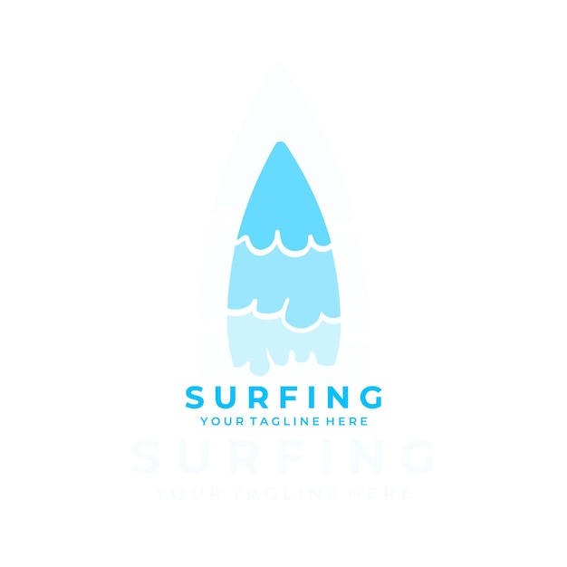 Surfing logo design illustration art vector sea board icon ocean travel beach hawaii water style