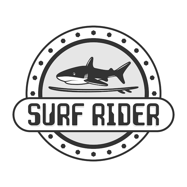 Surfing logo emblem illustration design