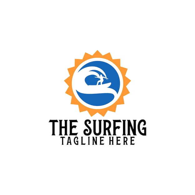 Surfing logo template vector. Surfing logo concept vector