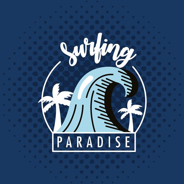 Surfing paradise poster