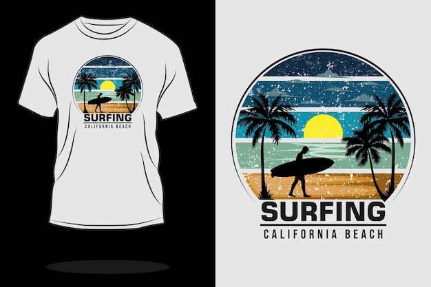 Surfing retro t shirt design