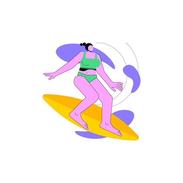 Surfing school abstract concept vector illustration