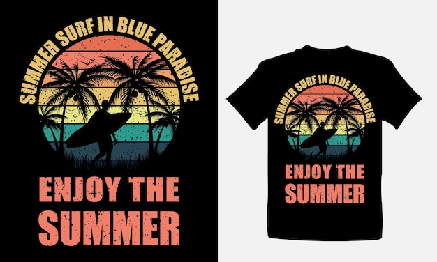 Surfing t-shirt design or summer day t-shirt design