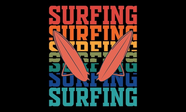 Vector surfing t-shirt design