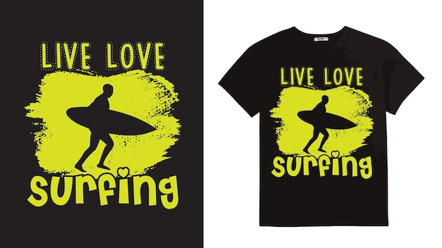 Surfing tshirt design vector