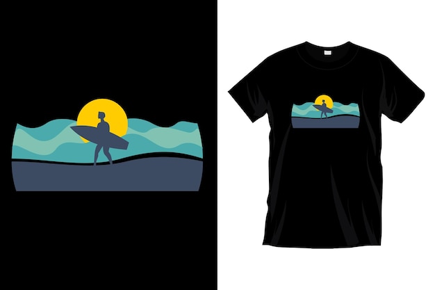 Surfing Tshirt Design Vector