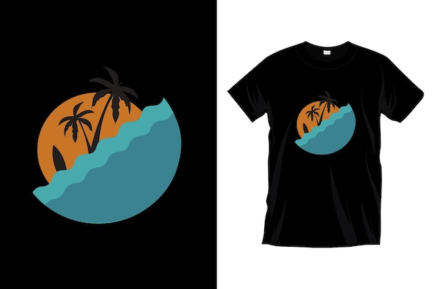 Surfing tshirt design vector