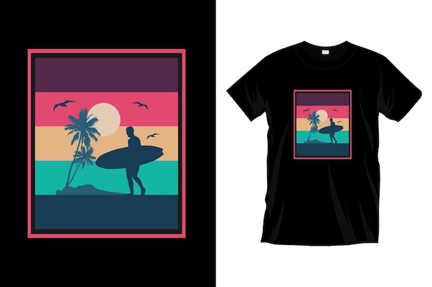 Surfing Tshirt Design Vector