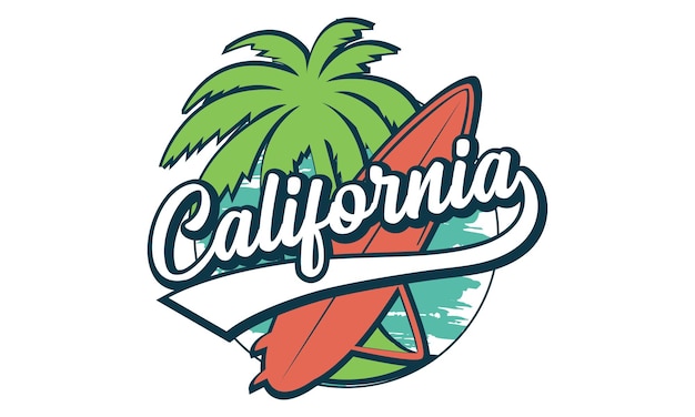 Surfing Typography Vector and Illustration t-shirt design. California Surfing Typography t-shirt.