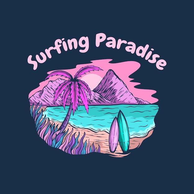 Surfparadijs t-shirtontwerp