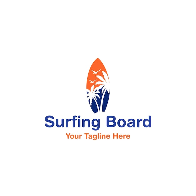 Surfplank logo ontwerp vector