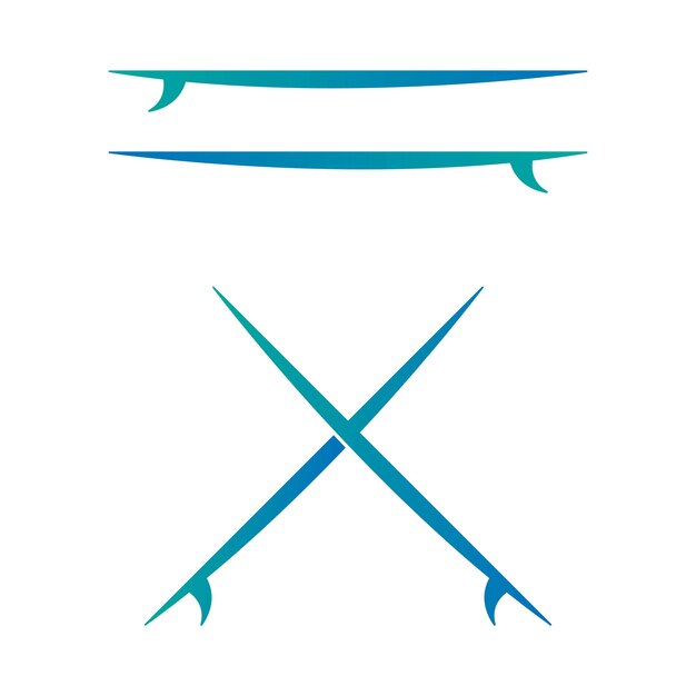 Surfplank pictogram logo vector ontwerpsjabloon