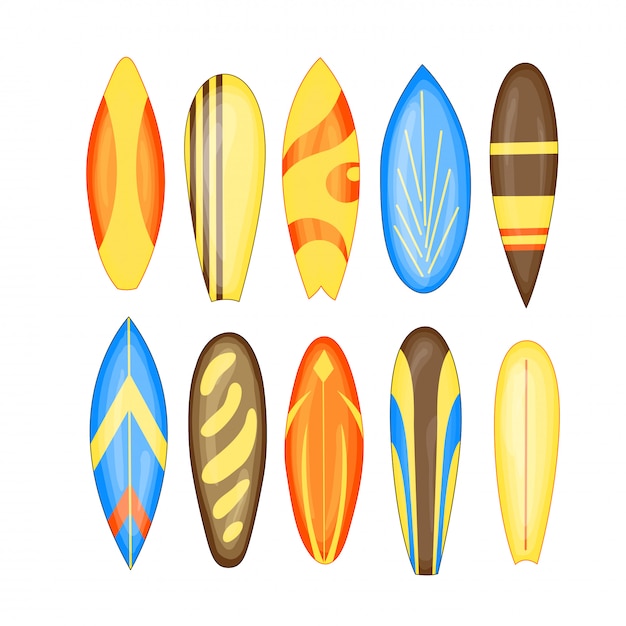 Surfplank set vectorillustratie geïsoleerd