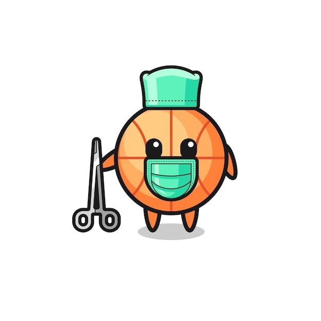 Vector surgeon basketball mascot character , cute design