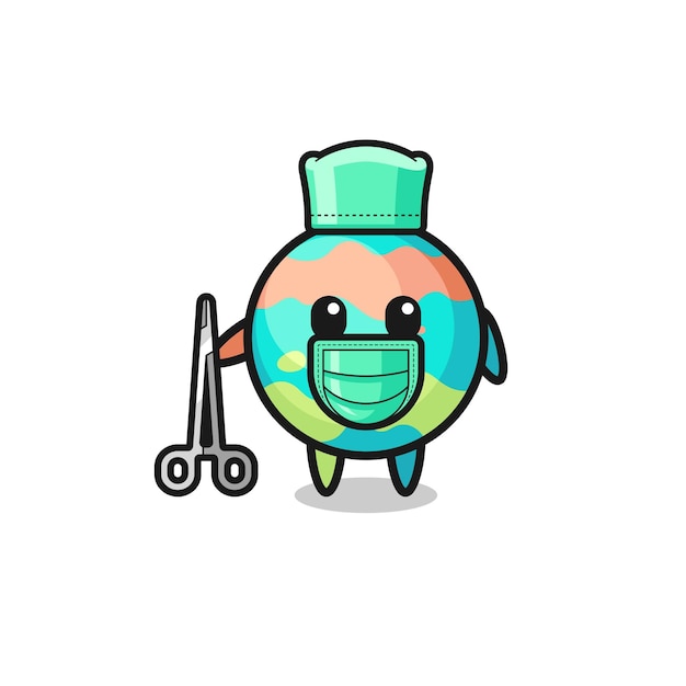 외과 의사 목욕 폭탄 마스코트 캐릭터 귀여운 디자인