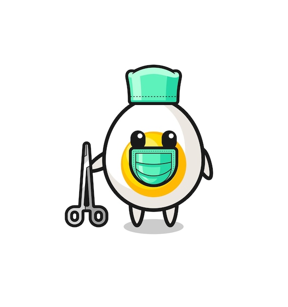 Surgeon boiled egg mascot character cute design