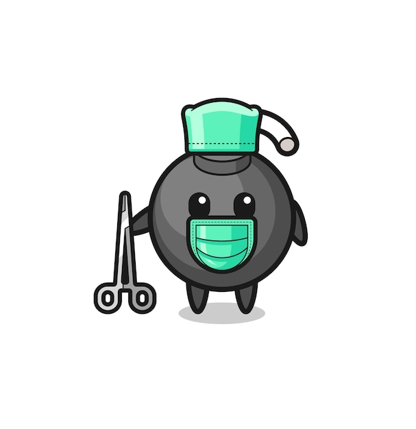 Surgeon bomb mascot character , cute design