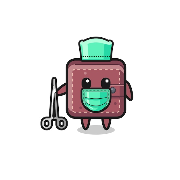 Surgeon leather wallet mascot character