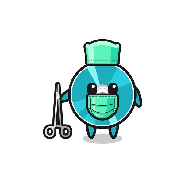 Vector surgeon optical disc mascot character cute design