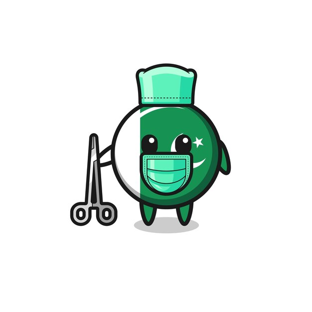 Surgeon pakistan flag mascot character