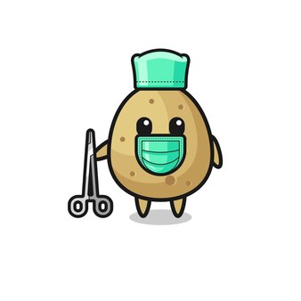 Personaggio della mascotte della patata del chirurgo
