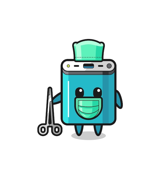 Surgeon power bank mascot character cute design