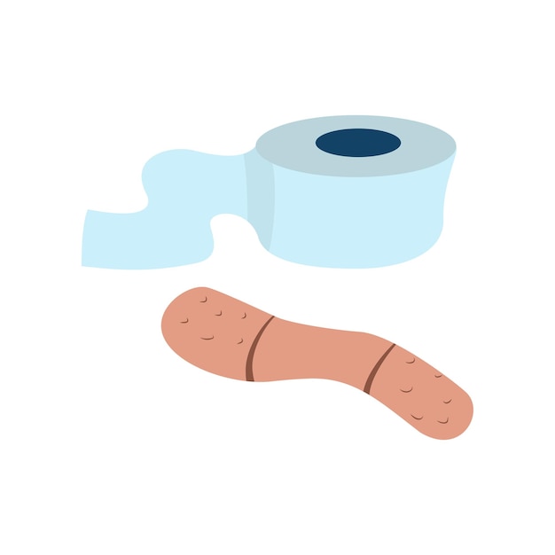 Surgical Bandage and bandage for woundflat illustration design vector