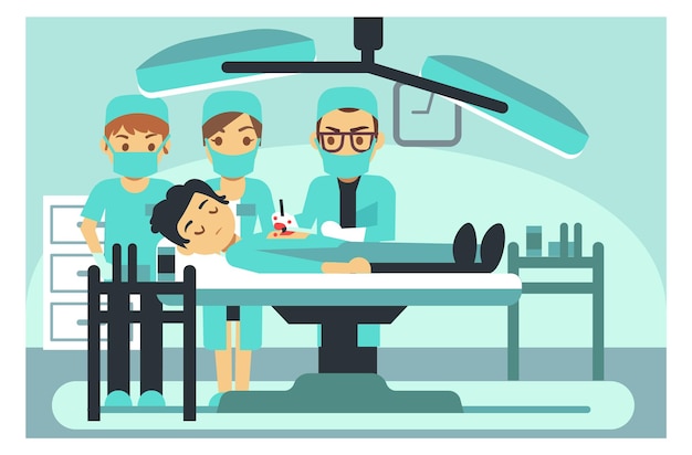 surgical operation in hospital room interior medical crew work