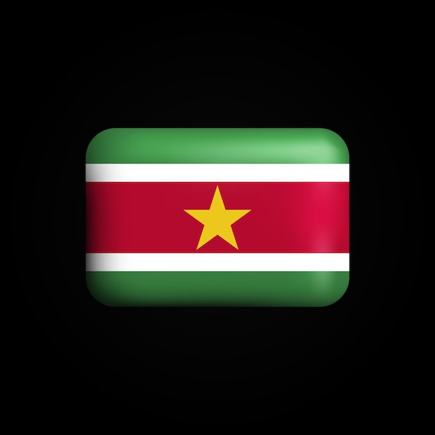 Surinaamse vlag 3D-pictogram Nationale vlag van Suriname