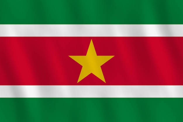 Surinaamse vlag met zwaaieffect, officiële verhouding.