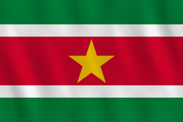 Surinaamse vlag met zwaaieffect, officiële verhouding.