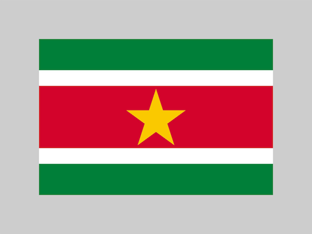 Surinaamse vlag officiële kleuren en verhouding Vectorillustratie