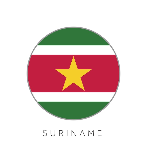 Surinaamse vlag ronde cirkel vector icon