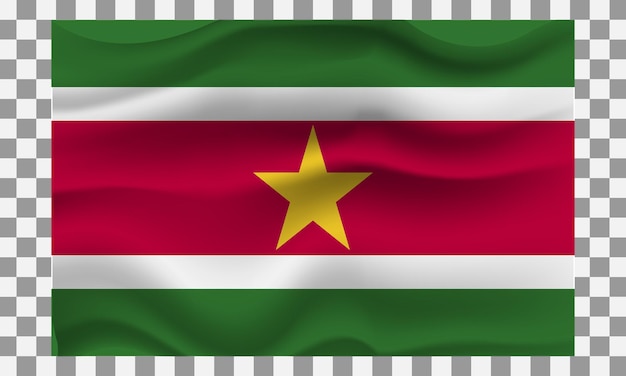 Suriname 3d flag state symbol isolated on background national banner