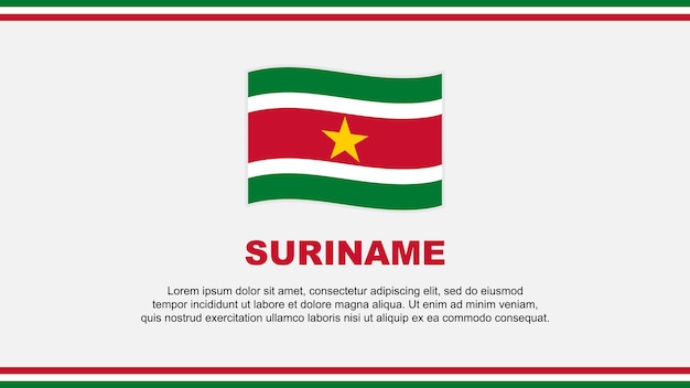 スリナムの国旗の抽象的な背景のデザイン テンプレート スリナム独立記念日のバナー ソーシャル メディアのベクトル図 スリナムのデザイン