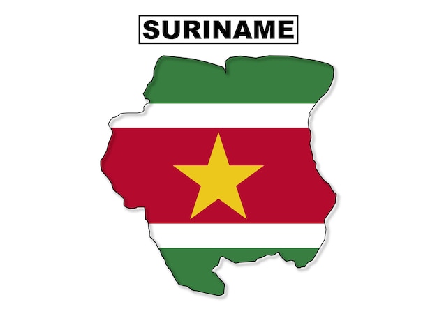 Suriname flag map in vector