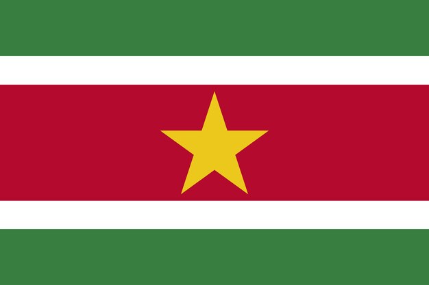 Vector suriname flag in official colors and proportion correctly eps vector