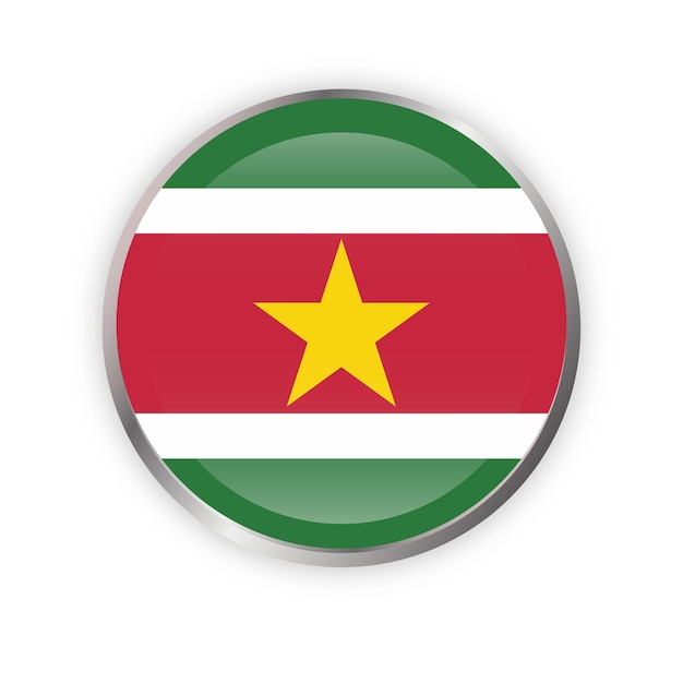 Suriname Flag in round