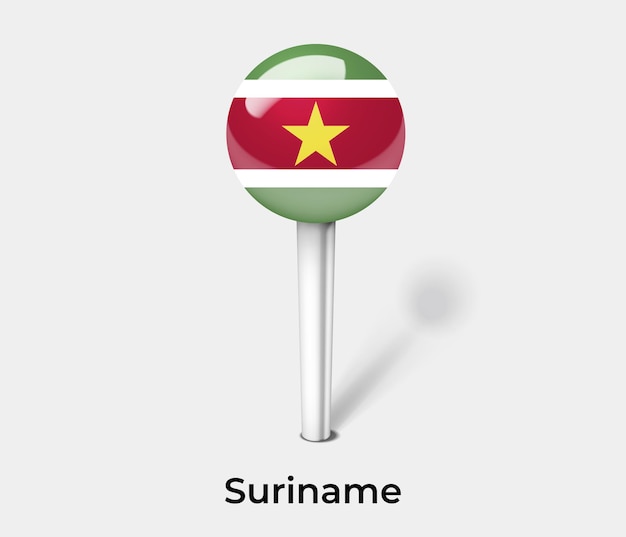 Suriname punaise voor kaart vectorillustratie