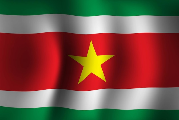 Suriname vlag achtergrond zwaaien 3D nationale banner behang
