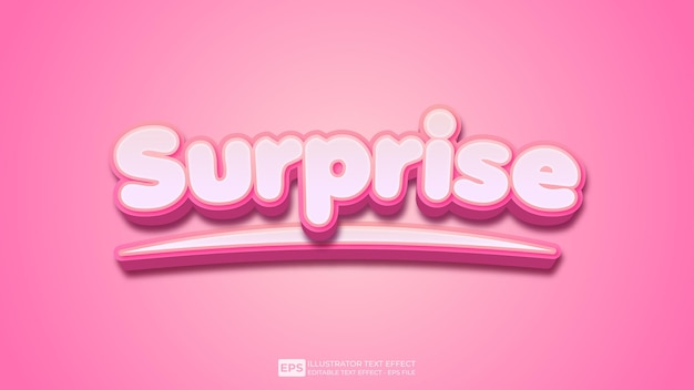 Surprise editable 3D text effect font