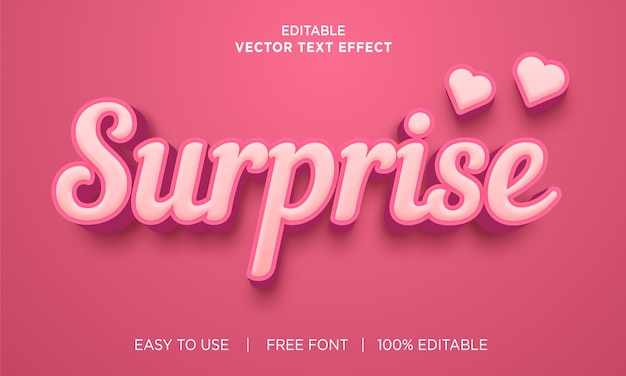 surprise editable text effect design with premium vector