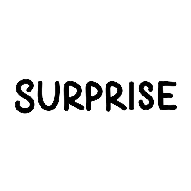 Surprise Text Banner isolated on transparent background Hand drawn vector art