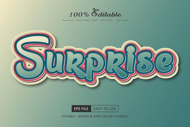 Vector surprise text effect in modern style editable