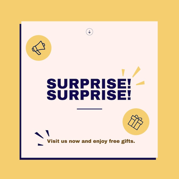 Vector surprise yellow poster